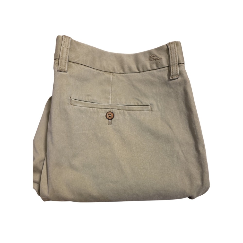 Tommy Bahama Boracay Chino Pants Mens 38x32 Khaki Tan Straight Leg Cotton Sateen